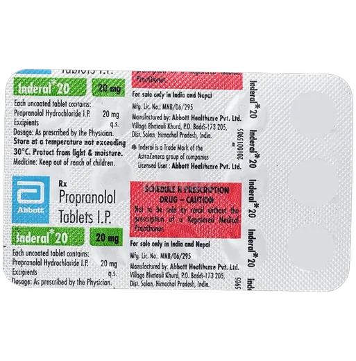inderal 20mg tablet 15's